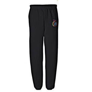 Fab Chic - Black Embroidered Logo Sweatpants